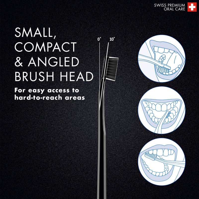 CURAPROX Black Is White Ultra-Soft Toothbrushes - Pack of 2 I Gentle Cleaning for Sensitive Teeth & Gums I Ideal for Plaque Removal - Image 4